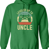 Leveled Up To Daddy Hoodie - Retro Graphic Pullover Hoodie for Men & Women - Green