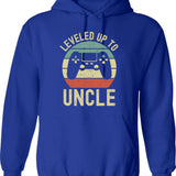 Leveled Up To Daddy Hoodie - Retro Graphic Pullover Hoodie for Men & Women - Blue