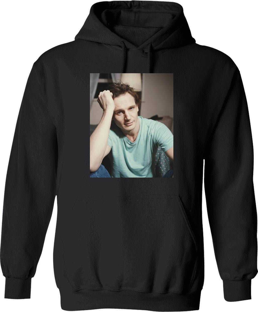 Liam Neeson Young Graphic Pullover Hoodie - Black