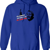 Liberte Egalite Chardonnay Vintage Hoodie - Retro Graphic Cosy Pullover - Blue