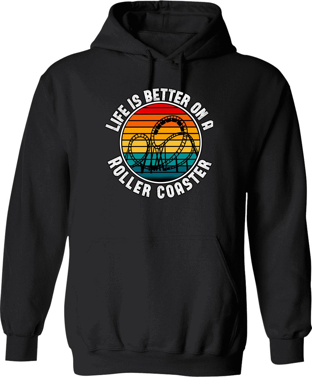 Life Is Better Greyhound Dog Hoodie - Retro Graphic Pullover Hoodie for Men & Women - Black