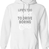 Life's A Journey Enjoy The Ride Vintage Motorcycle Rider Biker Hoodie - White