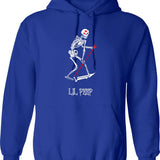 Like Books Dogs Maybe People Hoodie - Retro Graphic Pullover Hoodie for Men & Women - Blue