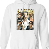 Limited Aaron Taylor Johnson Vintage Hoodie Gift for Woman anda Man Graphic Pullover Hoodie - White