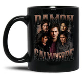 Limited Damon Salvatore Vintage Gift for Woman and Man Black Coffee Mug, Gift Coffee Mug
