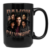Limited Damon Salvatore Vintage Gift for Woman and Man Black Coffee Mug, Gift Coffee Mug