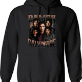 Limited Damon Salvatore Vintage Gift for Woman and Man Graphic Pullover Hoodie - Black