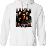 Limited Damon Salvatore Vintage Gift for Woman and Man Graphic Pullover Hoodie - White