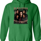 Limited Damon Salvatore Vintage Gift for Woman and Man Graphic Pullover Hoodie - Green