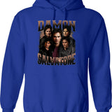 Limited Damon Salvatore Vintage Gift for Woman and Man Graphic Pullover Hoodie - Blue