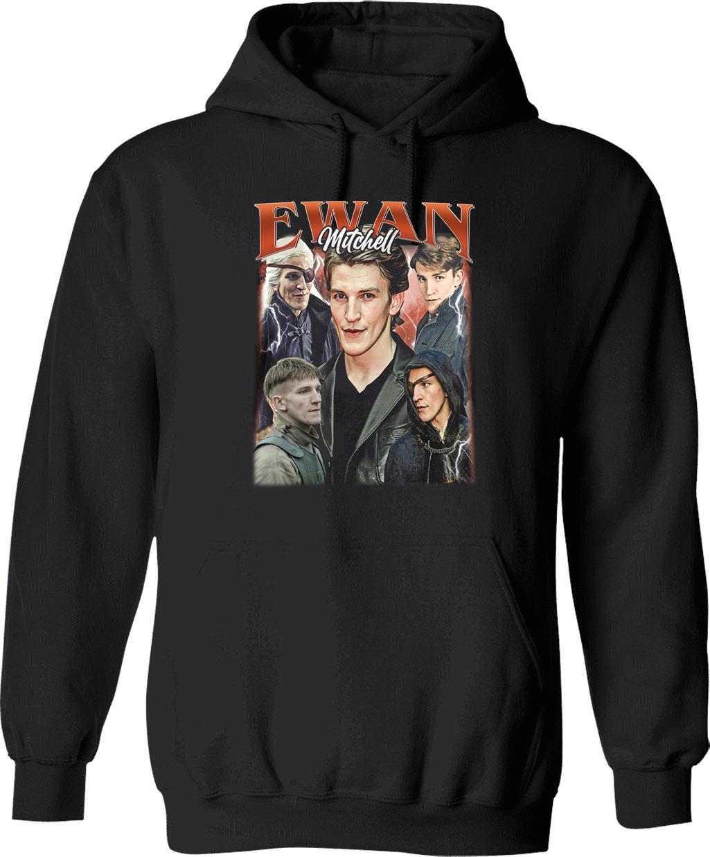 Limited Ewan Mitchell Vintage Hoodie Gift for Woman and Man Graphic Pullover Hoodie - Black
