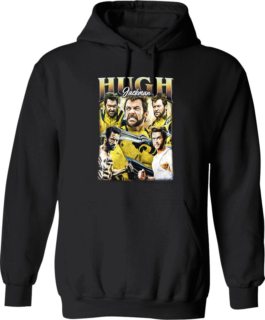 Limited Hugh Jackman Vintage Hoodie Gift for Woman and Man Graphic Pullover Hoodie - Black