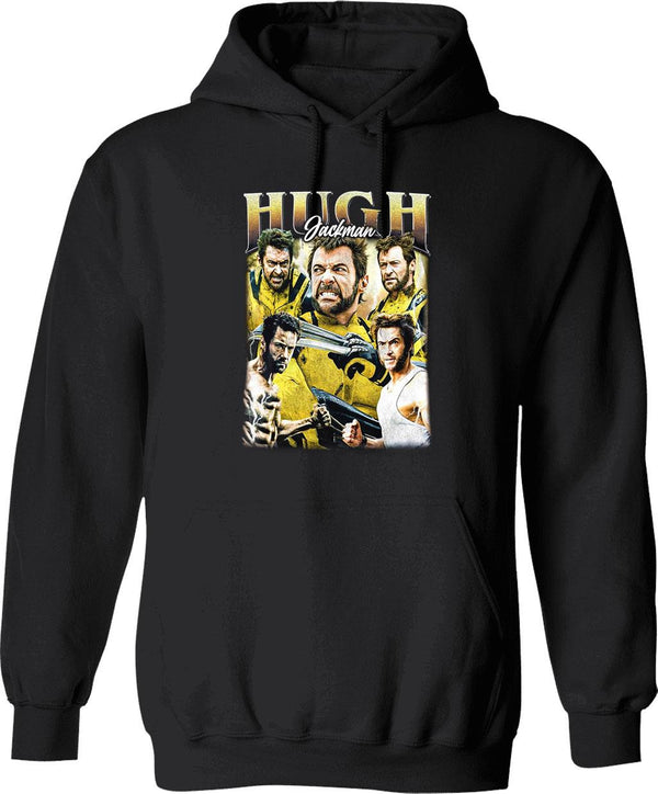 Limited Hugh Jackman Vintage Hoodie Gift for Woman and Man Graphic Pullover Hoodie - Black