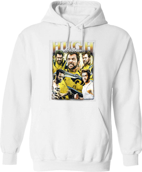 Limited Hugh Jackman Vintage Hoodie Gift for Woman and Man Graphic Pullover Hoodie - White