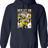 Limited Hugh Jackman Vintage Hoodie Gift for Woman and Man Graphic Pullover Hoodie - Navy