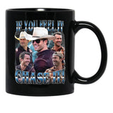 Limited If You Feel it Chase It Glen Powell Vintage Gift for Woman and Man Black Coffee Mug, Gift Coffee Mug - Black