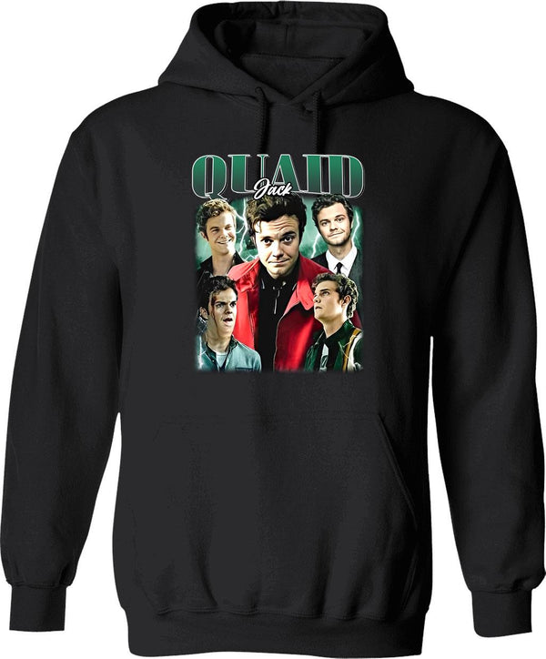 Limited Jack Quaid Vintage Hoodie Gift for Woman and Man Graphic Pullover Hoodie - Black