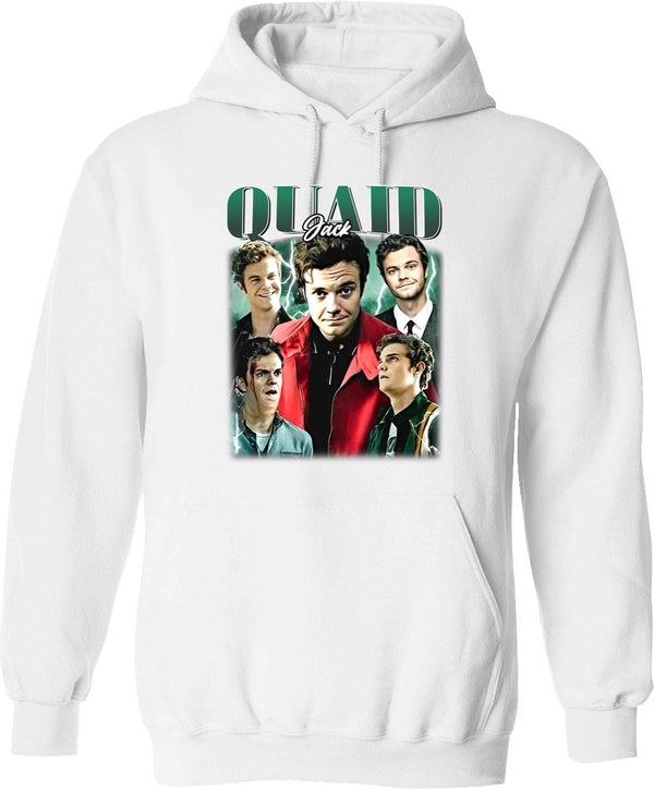 Limited Jack Quaid Vintage Hoodie Gift for Woman and Man Graphic Pullover Hoodie - White