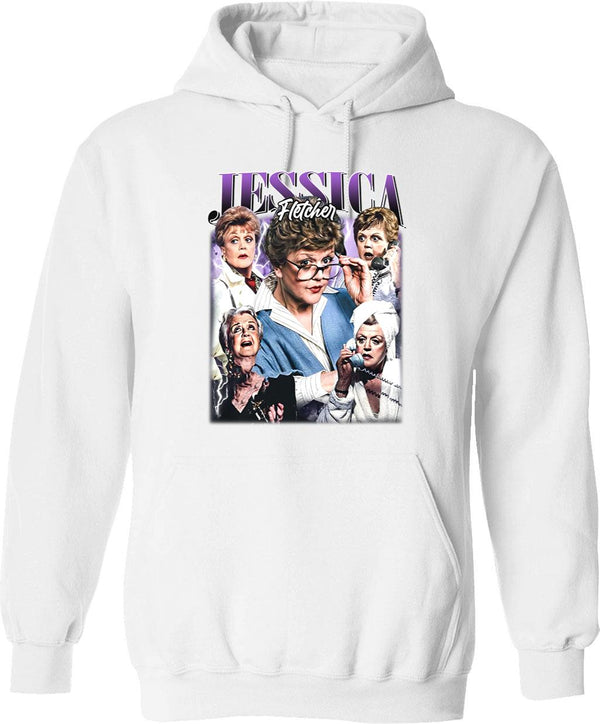 Limited Jessica Fletcher Vintage Hoodie Gift for Woman and Man Graphic Pullover Hoodie - White