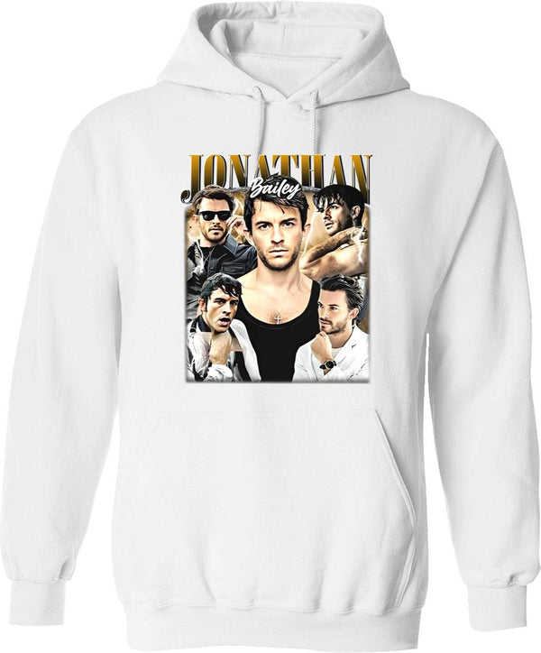 Limited Jonathan Bailey Vintage Hoodie Gift for Woman and Man - Copy Graphic Pullover Hoodie - White