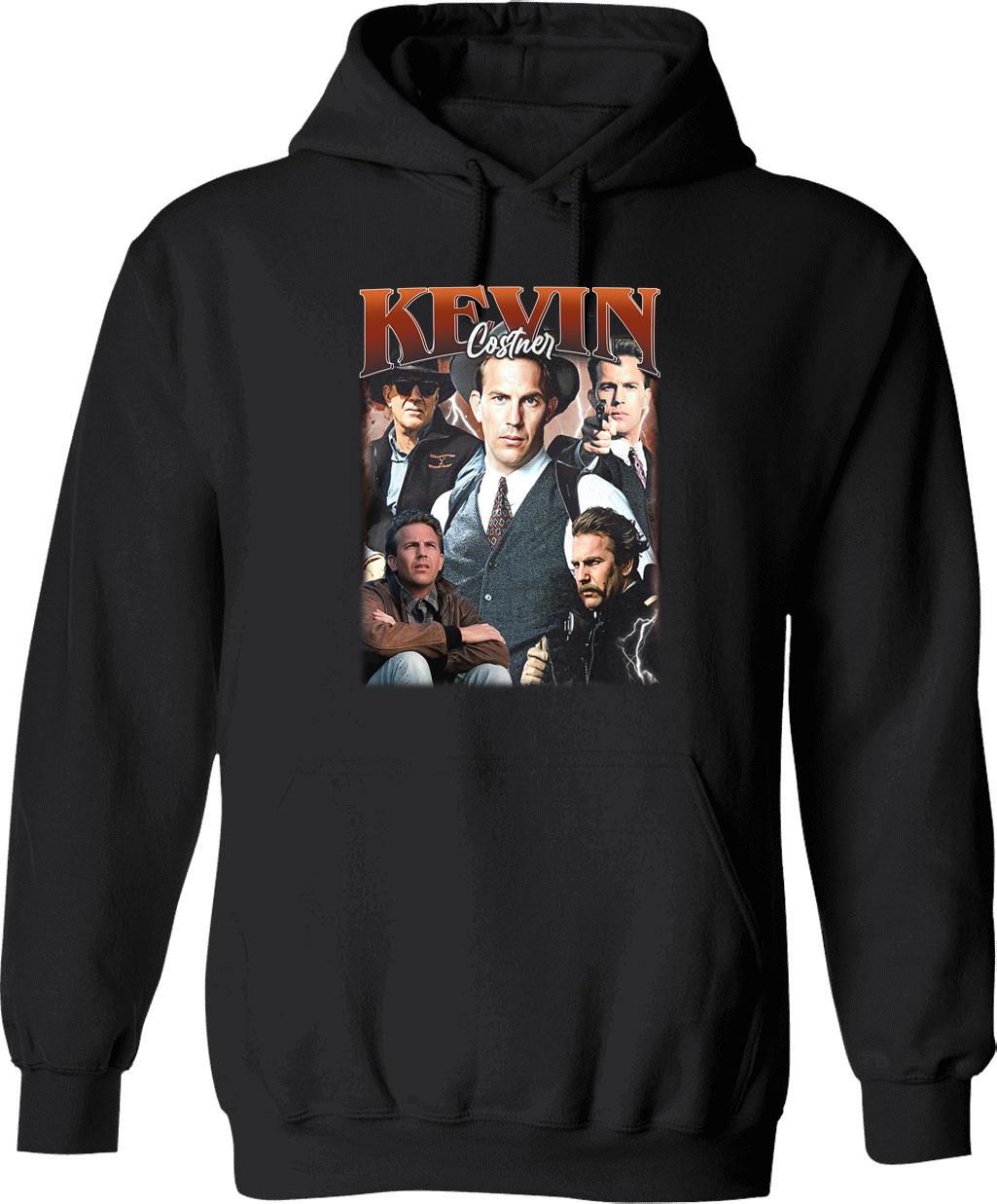 Limited Kevin Costner Vintage Hoodie Gift for Woman and Man Graphic Pullover Hoodie - Black