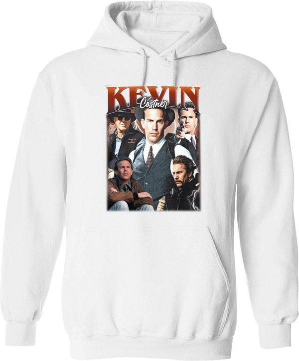 Limited Kevin Costner Vintage Hoodie Gift for Woman and Man Graphic Pullover Hoodie - White