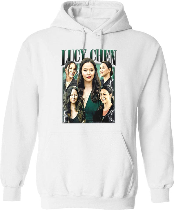 Limited Lucy Chen Vintage Hoodie Gift for Woman and Man Graphic Pullover Hoodie - White