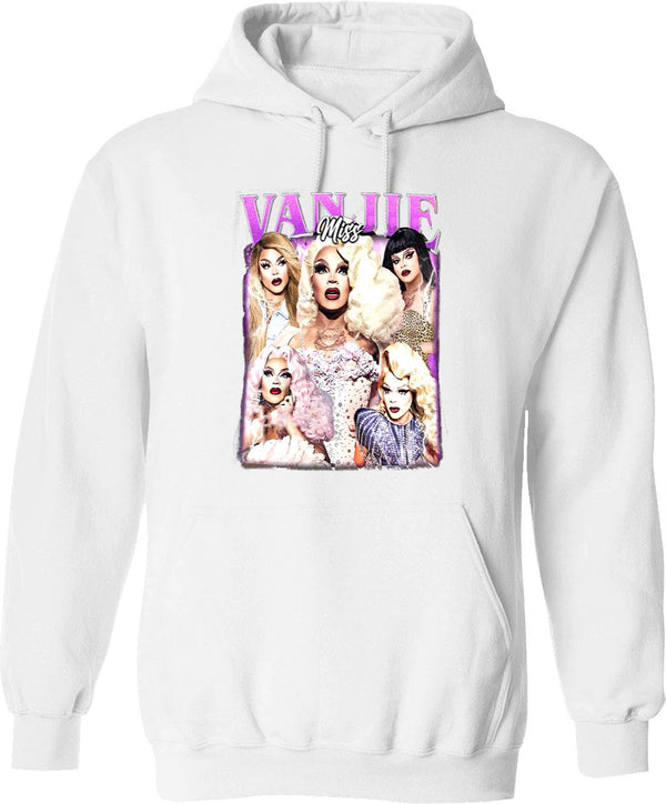 Limited Miss Vanjie Vintage Hoodie Gift for Woman and Man Graphic Pullover Hoodie - White