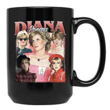 Limited Princess Diana Vintage Gift for Woman and Man Black Coffee Mug, Gift Coffee Mug