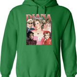 Limited Princess Diana Vintage Hoodie Gift for Woman and Man Graphic Pullover Hoodie - Green