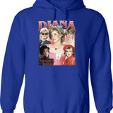 Limited Princess Diana Vintage Hoodie Gift for Woman and Man Graphic Pullover Hoodie - Blue