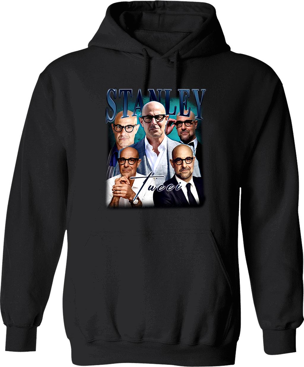 Limited Stanley Tucci Vintage Hoodie Gift for Woman and Man Graphic Pullover Hoodie - Black