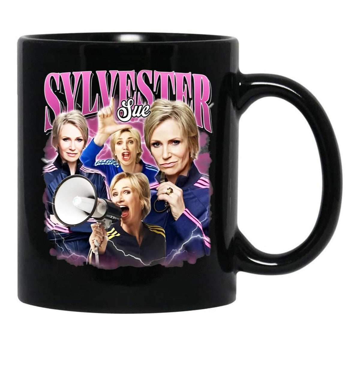 Limited Sue Sylvester Vintage Gift for Woman anda Man Black Coffee Mug, Gift Coffee Mug - Black