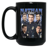 Limitiertes Nathan Fillion Vintage Geschenk für Frau und Mann Black Coffee Mug, Gift Coffee Mug - Black