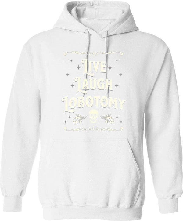 Live Fast Eat Trash Funny Raccoon Hoodie - White