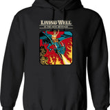 Living The Dream Vintage Retro Saying Hoodie - Black