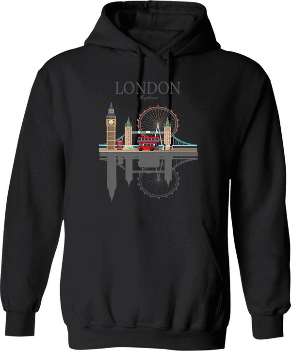 London Great Britain Vintage Crown Flag Hoodie - Black