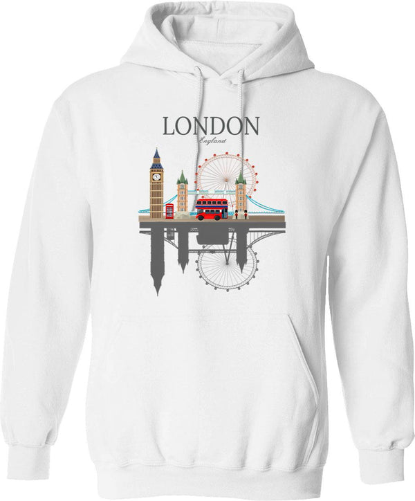 London Great Britain Vintage Crown Flag Hoodie - White