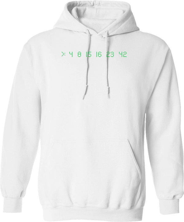 Lost Numbers 4 8 15 16 23 42 Graphic Pullover Hoodie - White