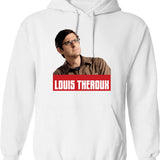 Louis Theroux Hoodie - Retro Graphic Pullover Hoodie for Men & Women - White