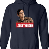 Louis Theroux Hoodie - Retro Graphic Pullover Hoodie for Men & Women - Navy