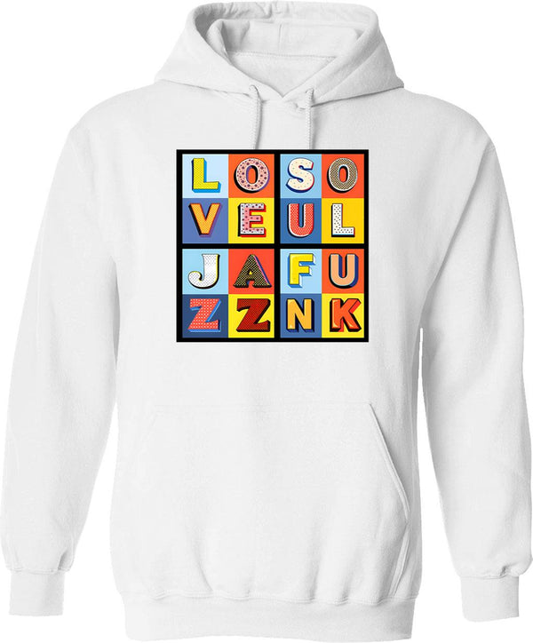 Love Soul Jazz Funk Hoodie - Retro Graphic Pullover Hoodie for Men & Women - White