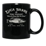 Luca Brasi Fish Market Worn Dks Black Coffee Mug, Gift Coffee Mug - Black