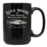 Luca Brasi Fish Market Worn Dks Black Coffee Mug, Gift Coffee Mug