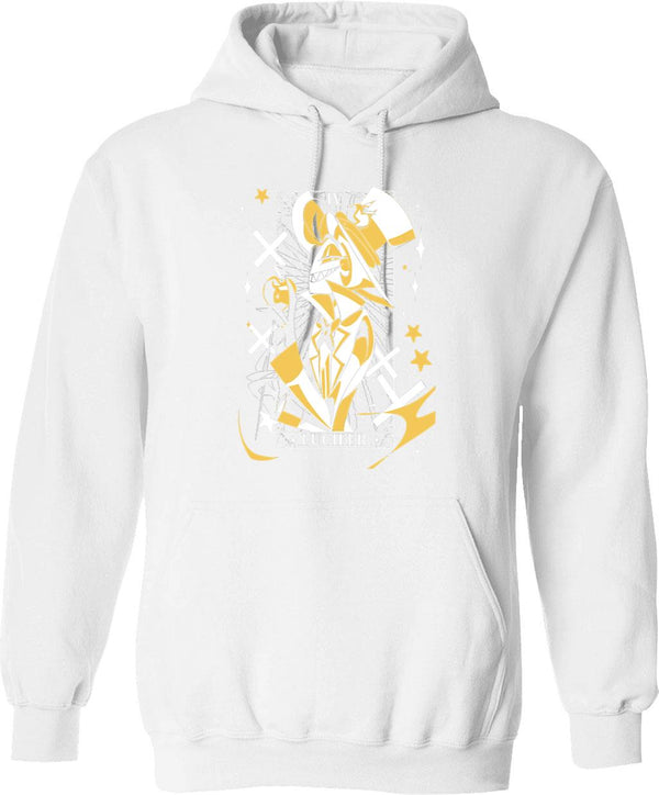 Lucifer Morningstar - Hazbin Hotel Classic Graphic Pullover Hoodie - White