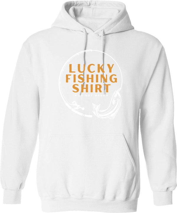 Lucky Fishing Shirt Hoodie - Retro Graphic Pullover Hoodie for Men & Women - White