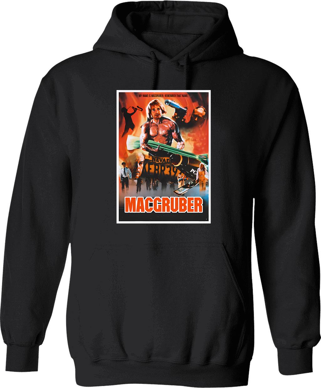 Macdonald Vintage Hoodie - Retro Graphic Cosy Pullover - Black