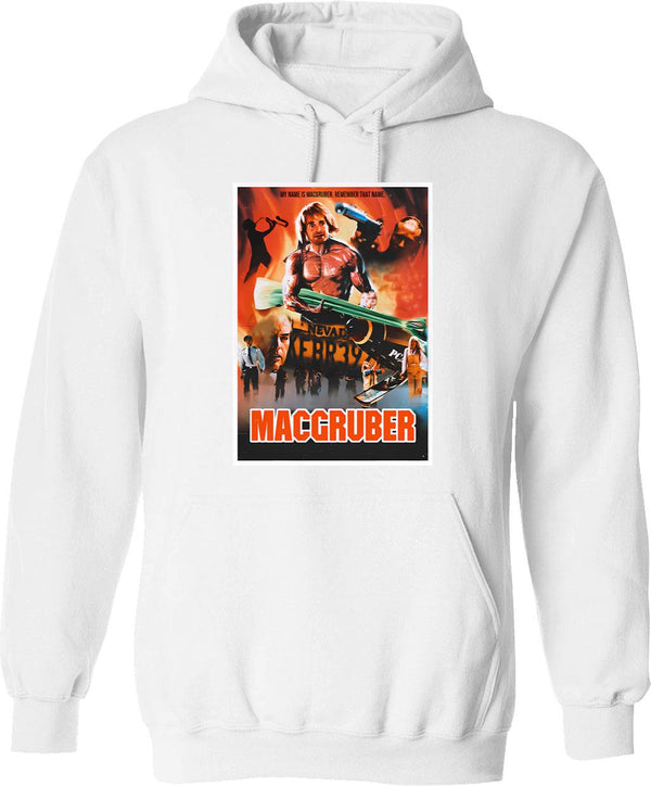 Macdonald Vintage Hoodie - Retro Graphic Cosy Pullover - White