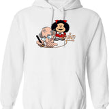 Mafalda Quino Hoodie - Retro Graphic Pullover Hoodie for Men & Women - White