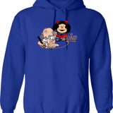 Mafalda Quino Hoodie - Retro Graphic Pullover Hoodie for Men & Women - Blue